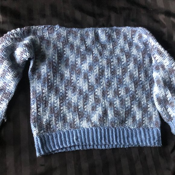 Vintage Hand Knit Chunky, Gorgeous Blue Fair Isle Sweater Excellent Condition - Picture 1 of 12